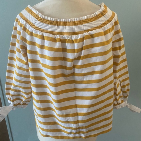 J Crew  Yellow and White striped shirt - Picture 7 of 7